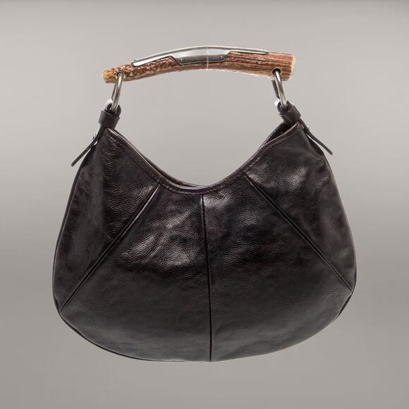 YSL Yves Saint Laurent Rive Gauche Mombasa Small Horn Bag Handbag Y2K - Picture 2 of 5